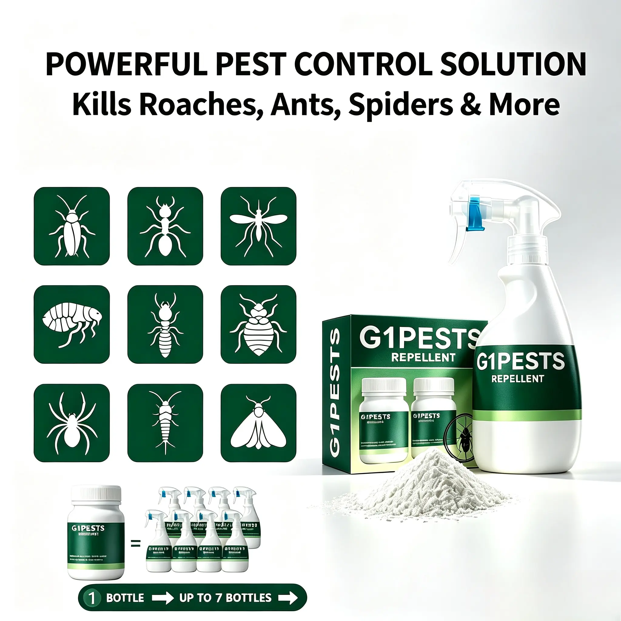Pest Control Concentrate, Pet-Safe Formula for Indoor & Outdoor Use, Repels 40+ Pests Including Roaches, Ants, Spiders, Bed Bugs, Mixes to 1 Gal