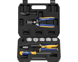 haisstronica 8PCS Crimping Tool Set - Ratchet Wire Crimping Tool for Heat Shrink,Insulated Nylon,Non-Insulated,Ferrule Wire End,Open Barrel Terminals,Solar Connectors,Father's Day Gift multi  tool