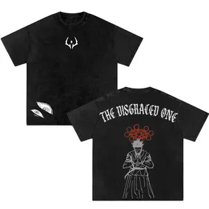 Sukuna “The Disgraced One” Vintage Washed Oversized Jujutsu Kaisen Anime T-Shirt, Ryomen Sukuna Curse King Graphic Tee, Cool Manga Streetwear for Fans
