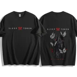 Sleep Token Butterfly & Band Logo Graphic Hoodie American Rock Music Dark Aesthetic Streetwear Long Sleeve Style Fashion