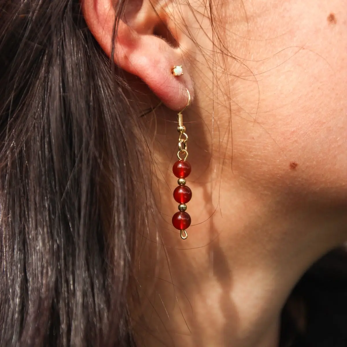Carnelian Crystal Earrings