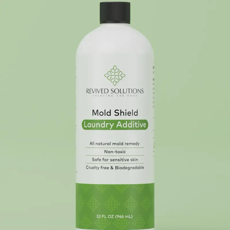 Revived Solutions Mold Shield Laundry Additive - All Natural Mold Remedy for your clothes & washing machine, Non-Toxic, Safe for Sensitive Skin, Cruelty Free & Biodegradable