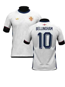 Bellingham #10 England National Team White Home Soccer Jersey  Print Breathable Quick Dry Short Sleeve for Bellingham Fans, England Supporters, Football Collectors & Streetwear Enthusiasts
