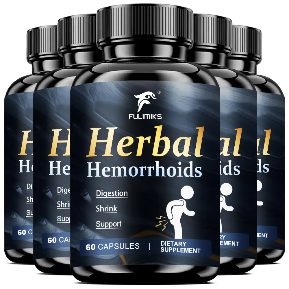 Maximum Strength Hemorrhoid Relief – Multi-Action Supplement, Promotes Healthy Digestion & Shrink Support Complex with Vitamin C 885mg, D3 5000 IU, Zinc & Herbal Proprietary Blend - 5 Bottles