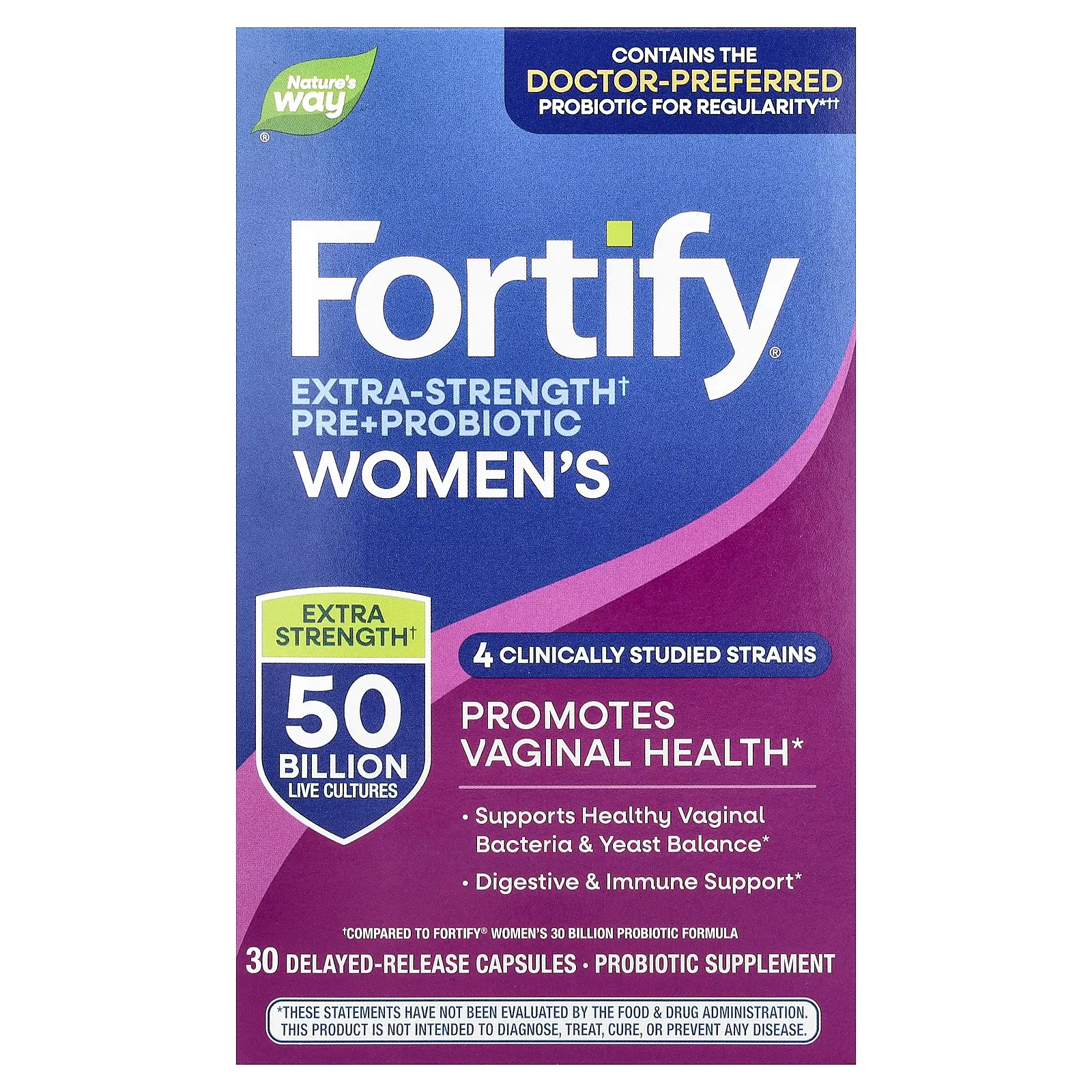 Nature's Way Fortify®, Women's Pre + Probiotic, 30 Delayed-Release Capsules