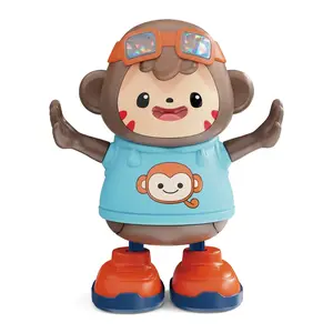 Dancing Monkey Robot Toy for Kids, Music & Cool LED Lights, Interactive Moving Toy, Gift for Toddlers