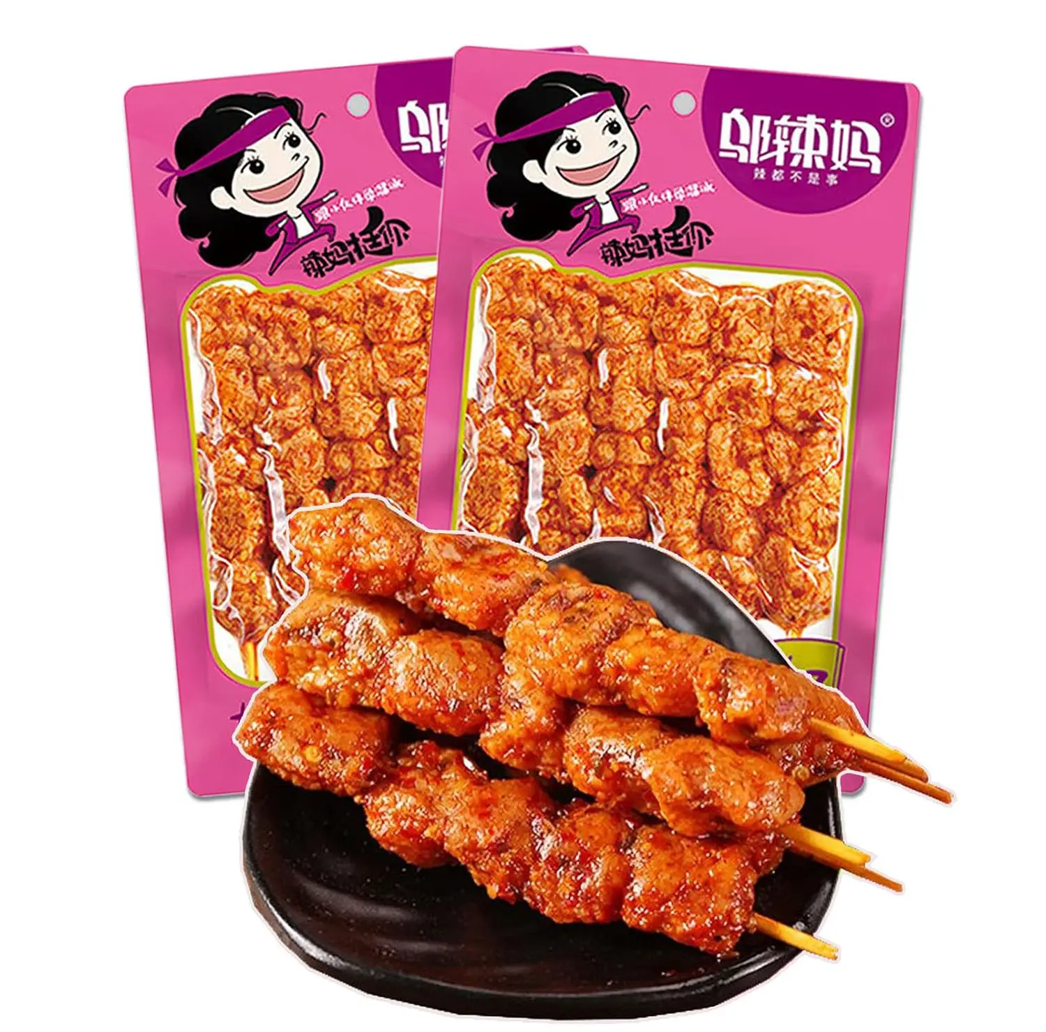 KachiKachi Latiao Spicy Strips - Seasoned Vegetarian Meat, Made of Tofu Skin, Chili and Spices, Gluten Snacks,