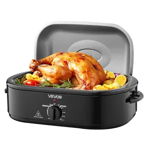 VEVOR Roaster Oven, 18QT Fast-Cooking Turkey Roaster, 150-450 ℉   Adjustable Temperature Turkey Oven with Self-Basting Lid, Removable Pan and Rack, Defrost & Warm Function, Electric Roasting Pan for Hom
