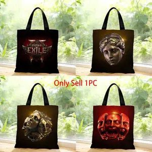 game dark hardcore grind Path of Exile POE currency Divine Storage Bags Canvas Bags Series Print Bag Lightweight Shoulder High Appearance Large Capacity Minimalist  Soft Fabric Bag Shopping Bags