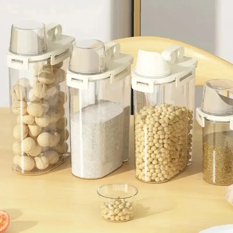 2.5L/3L Reusable Sealed Storage Container with Dispenser for Laundry Detergent Grain and Household Storage