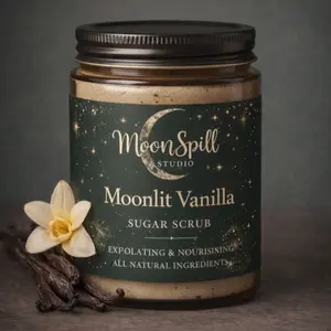 MoonSpill Studio Moonlit Vanilla Candle & Sugar Scrub Bundle