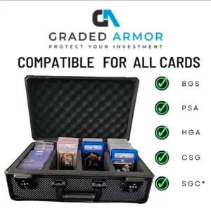 Graded Armor Carbon Fiber 4 row Slab sports card case TSA approved