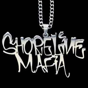 Shoreline Mafia Necklace - 2" Mirror Polished Stainless Steel Pendant with Choice of Chain - Hypoallergenic & Scratch-Free Guarantee Choice of Chain