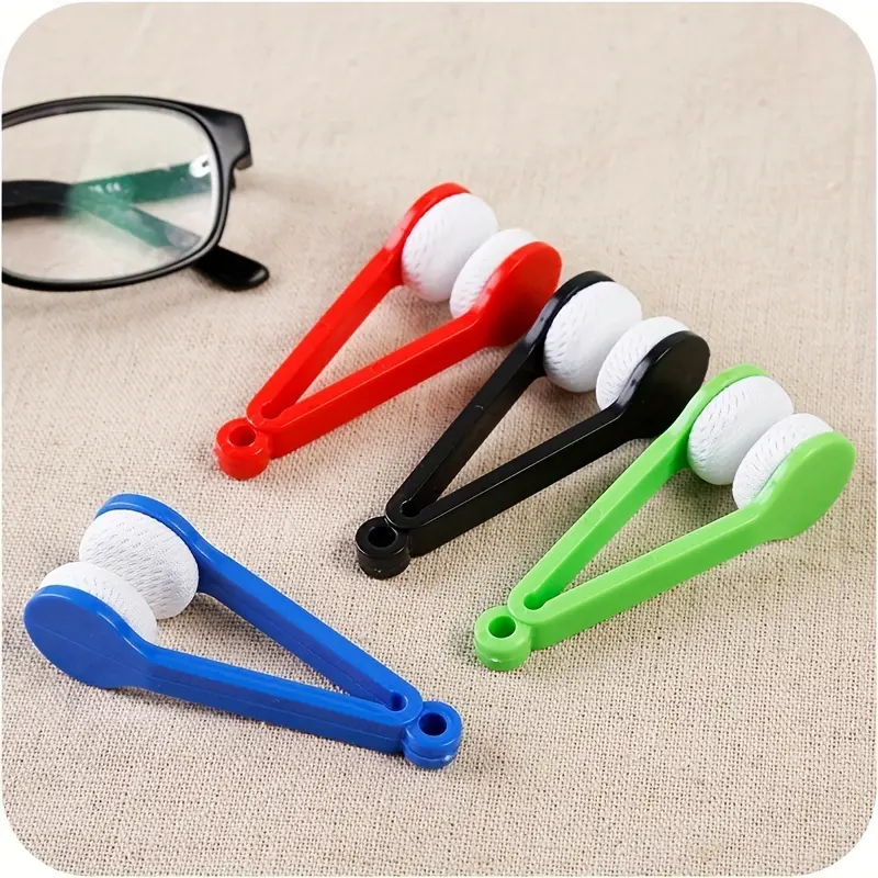 2/4pcs Mini Sun Glasses Eyeglass Microfiber Spectacles Cleaner Soft Brush Cleaning Tool Mini Glasses Eyeglasses Cleaning Clip Household Cleaning Tool Cleaning Supplies