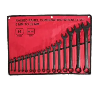 16 count Metric Combination Wrench Set 6mm to 32mm Metric Wrench Set with Roll Up Pouch