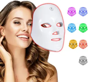 Red Light Therapy, 7 Color LED Light Face Mask, Photon Skin Rejuvenation For Daily Care, Cordless, Rechargeable, Ideal Gift For Women, Summer Gift Skincare Facial