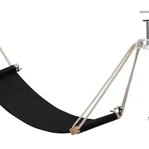 oot Hammock Under Desk Footrest | Adjustable Office Foot Rest Under Desk Hammock | Portable Desk Feet Hammock with Headphones Holder (Black)