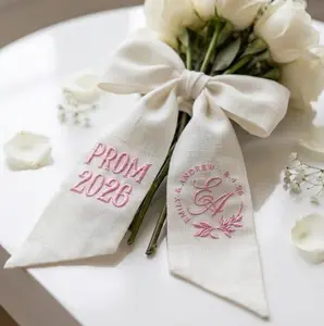 Personalized Prom Bouquet Sash, Embroidered Class of 2026 Ribbon