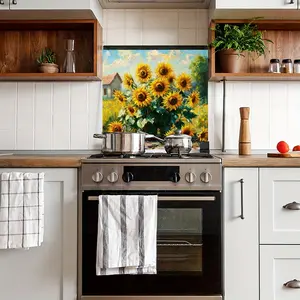A creative oil painting-style sunflower wall sticker (30*30cm) for spring and summer. It is a beautiful decorative wall sticker for walls, wardrobes, kitchens, and living rooms Art Stickers (ATW19001-NC)