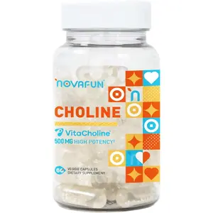 Choline Supplements 500mg, Brain Health & Cognitive Function Support, Vegan, Non-GMO, Gluten-Free, 60 Capsules (60-Day Supply)