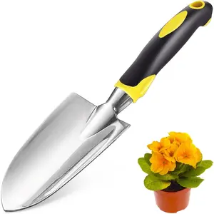 Garden Shovel, Trowel Garden Tool, Stainless Steel Heavy Duty Trowel, Soft Rubberized Non-Slip  Handle, Hand Shovels for Digging, Planting, Transplanting, Weeding- Gardening
