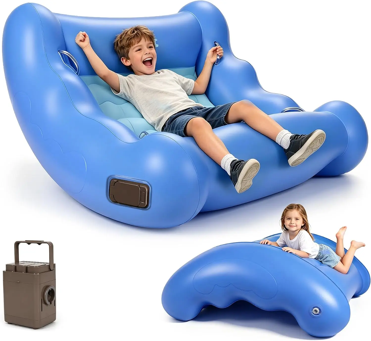 JoyCat Sensory Rocking Chair for Kids, Inflatable Chair for ADHD & Autism | Kids Sensory Rocking Chair for Autism, Deep Pressure Therapy Seat with Calming Rocking Motion for Relaxation and Comfort