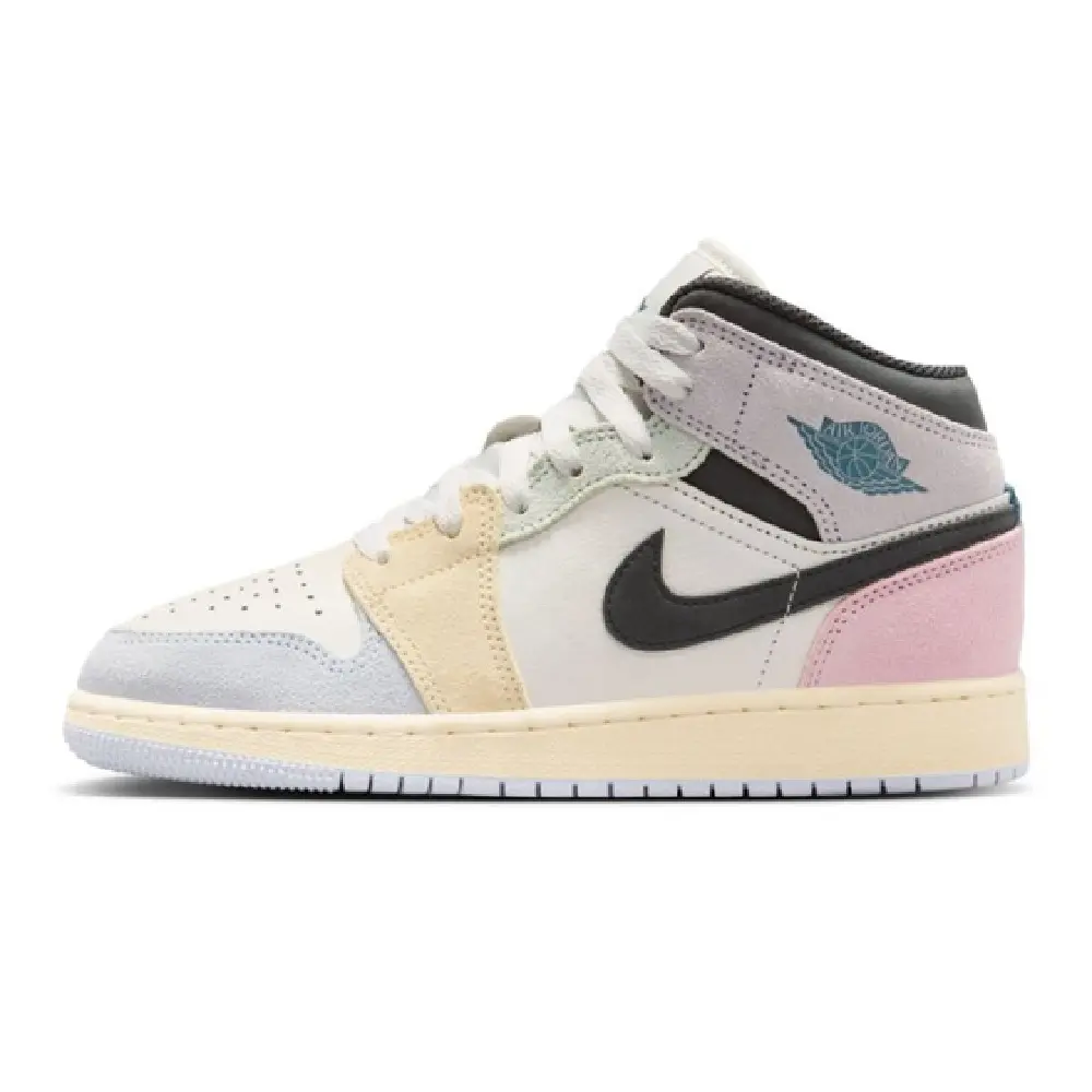 Youth Jordan 1 Mid SE Sail/Ice Jade-Anthracite (IB7053 100) (GS)