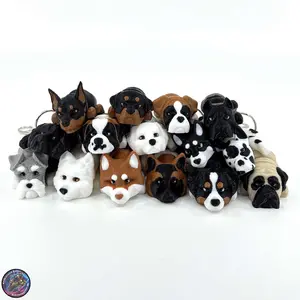 Working Group Dog Keychain Bag Charm Zipper Pull Kawaii Flexi Fidget Cute Puppy Articulating 3D