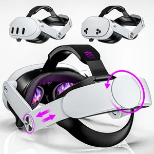 Elite Head Strap for Meta Quest 3/3S, Adjustable Comfort VR Head Strap with Ergonomic Weight Distribution, Soft PU Cushion, 360° Flip Hinges & Rear Support Pad