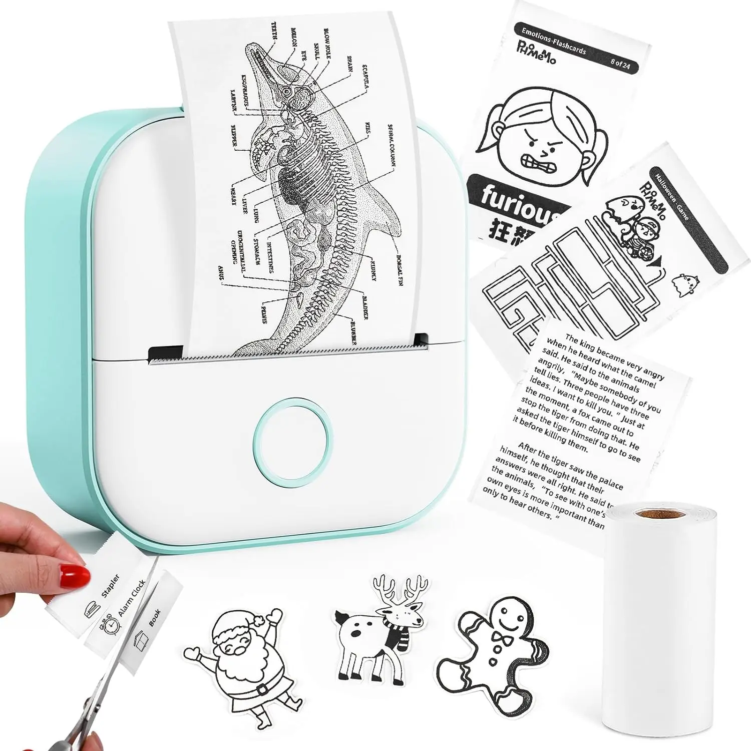 Phomemo T02 Mini Sticker Printer, Bluetooth Pocket Thermal Printer for Notes, Journals & Photos, Cute Gift for Students and Friends TikTokShopBlackFriday Includes 1 Roll Paper Christmas gift