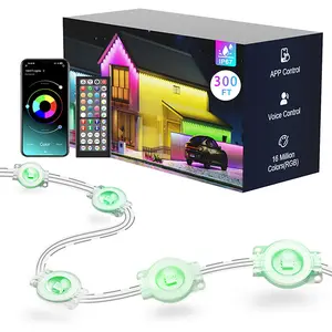 100–400ft Permanent Outdoor Lights, Smart RGB Soffit Lights with App & Remote Control, IP67 Waterproof Eave Lights for House, Patio, 4th of July Party, Summer Backyard & Holiday Decor
