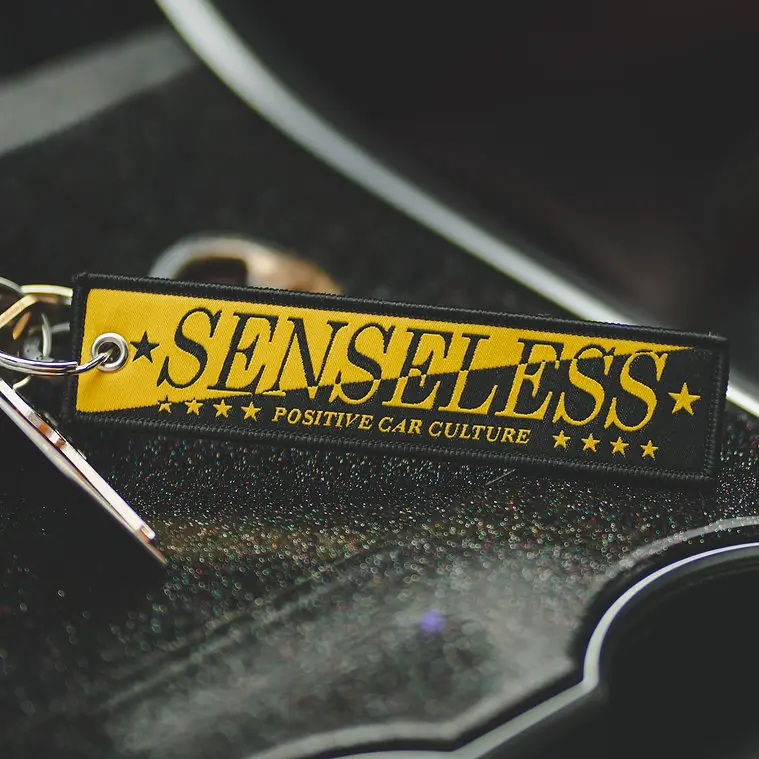 Golden Era Jet Tag Black and Yellow Embroidered Car Keychain