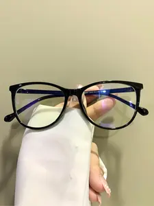 Unisex Fashionable Patchwork Cat Eye Frame Eyeglasses, Trendy Casual Eyeglasses for Everyday Use, Fashion Accessories for Outdoor Activities, Stylish Trendy Eyewear