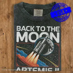 Artemis 2 Journey Around the Moon and Back 2026 T-Shirt, Space Enthusiast Gift, NASA Mission Graphic Tee