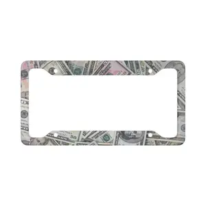 "Money" License Plate Frame with Dollar Bill Design for Car Accessories