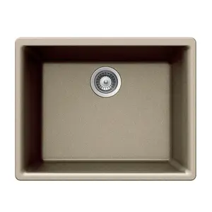 Houzer G-100U TAUPE 24 in. Quartztone Taupe Granite Composite Undermount Single Bowl Kitchen Sink
