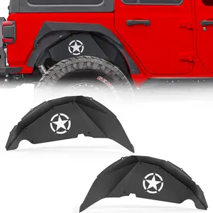 【Yzona】Rear Inner Fender Liners Compatible with 2018-2026 Jeep Gladiator JT & Wrangler JL JLU 2/4 Doors, Mud Guards Wheel Well Liners Fender Flares Cover (2 PCS)