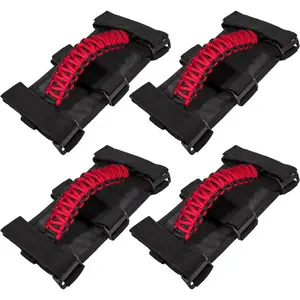 4 x Roll Bar Grab Handles Grip Handle For Jeep Wrangler JK,JKU,JL,JLU,TJ,YJ Sports,Sahara,Freedom,Rubicon,Unlimited,Gladiator JT 1955-2023 UTV ATV Premium 550 Paracord Interior Accessories