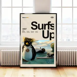 Surfs Up Poster |   Premium Movie Artwork Canvas Wall Art for Bedroom, Living Room & Fans