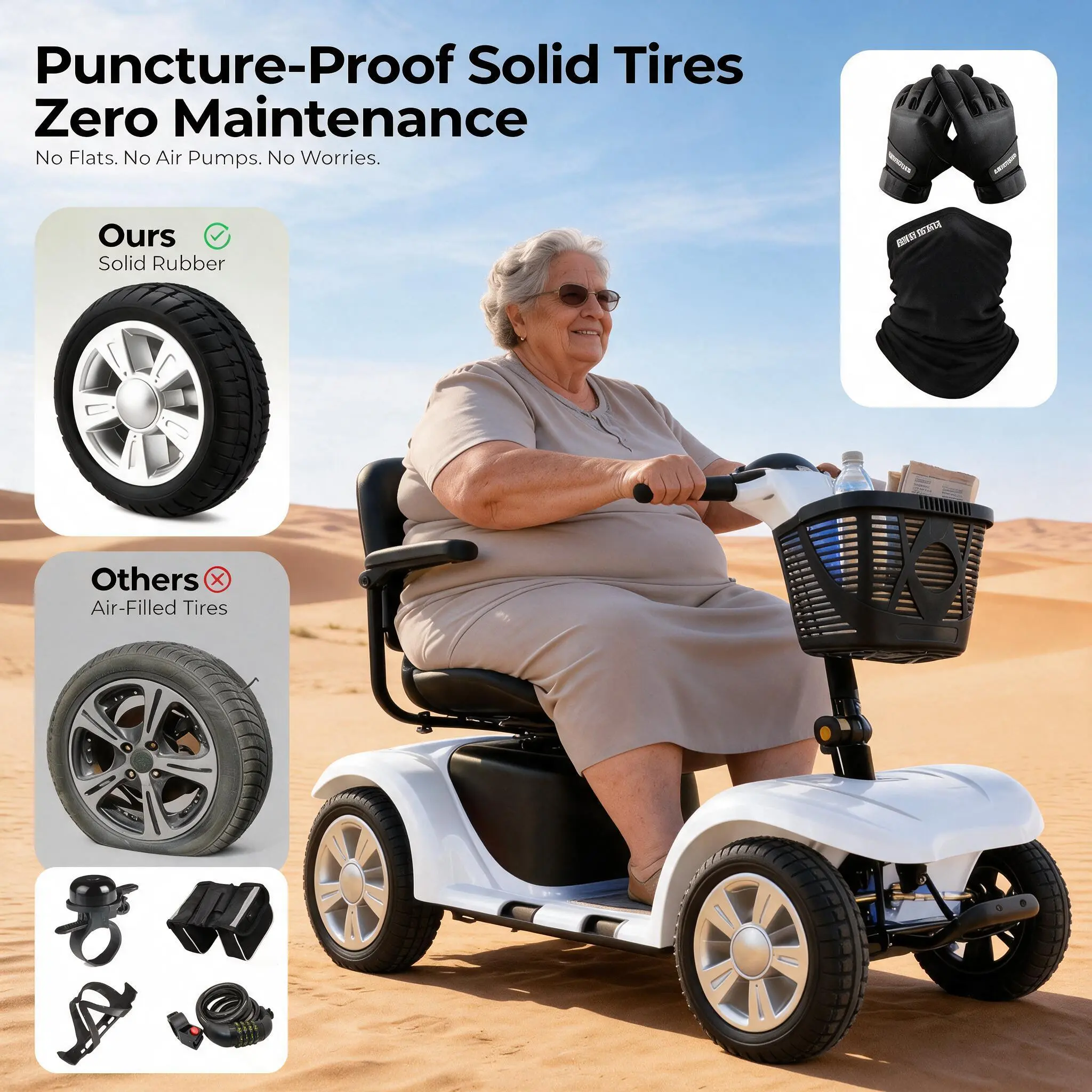 Four-wheeled mobility scooter