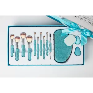 AQUAMARINE BLING Glitz & Glam | 13pc Makeup Brush Set | GG4678 AQUAMARINE BLING Glitz & Glam | 13pc Makeup Brush Set | GG4678