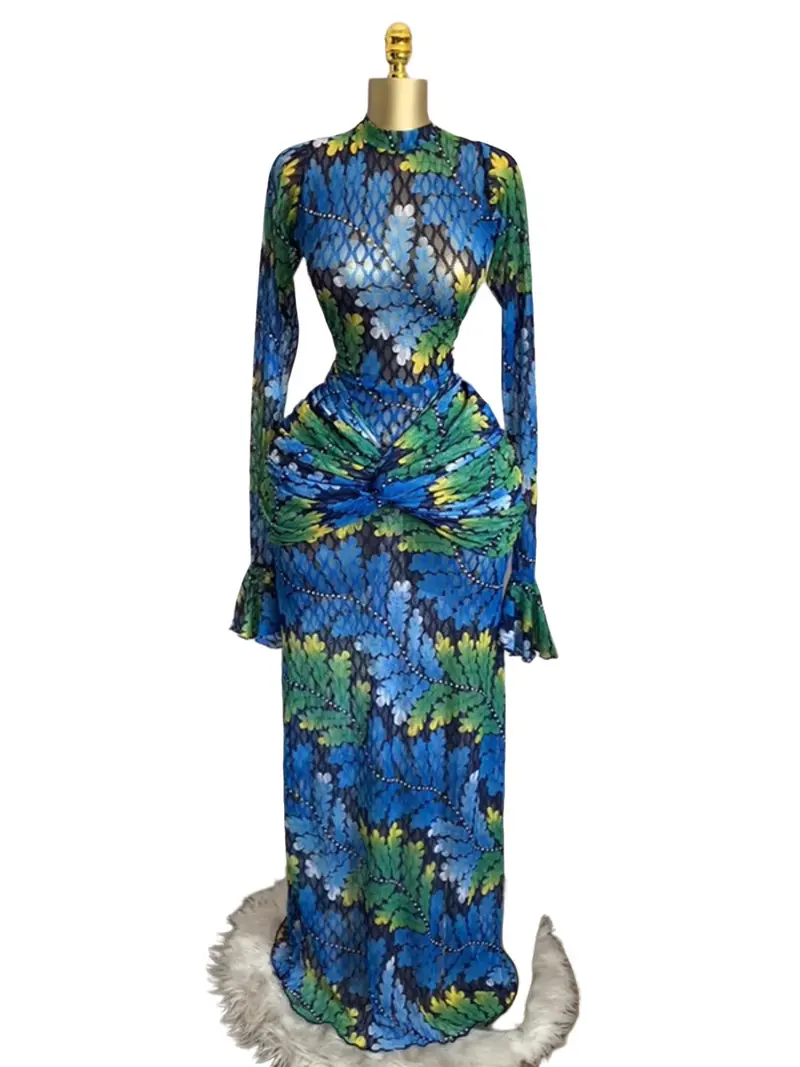 Women Deep V Bodycon Maxi Dress, Long Sleeve Ruched Waist Curve Hugging  Design, Sexy Elegant Stretch Fabric with Sculpting Fit, Highlight Waist and  Hips, Available in Red and Green, Perfect for Party