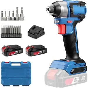 20V 1/4" Brushless  Driver, 1460 in-lbs Cordless  Driver, 2x 2.0Ah , 3-Speed, 4.9" Compact  Driver for Cabinetry, Deck Building & HVAC Installation