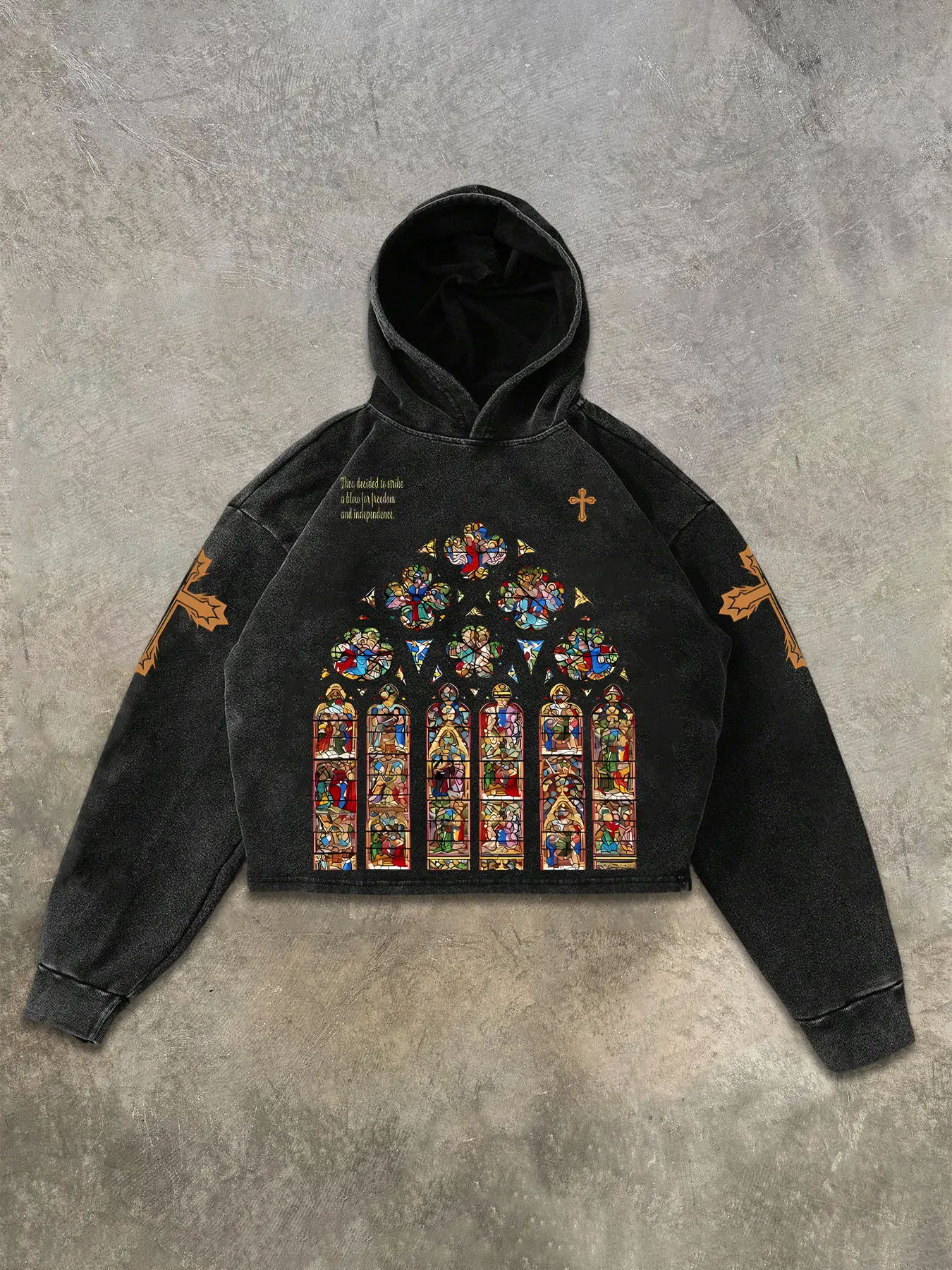 Men's Printed Hooded Short Sweatshirt, High Quality Pure Cotton Fabric, Trendy Summer Streetwear with Design Pattern