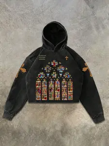 Men's Printed Hooded Fitted Short Sweatshirt, High Quality Pure Cotton Fabric, Gothic Rock Trendy Casual Summer Streetwear with Graphic Design Pattern Tops, Gothic Style Hoodie, Graphic Hoodies, Hoodie