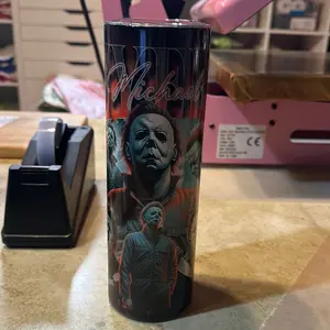 Tumbler Drinkwear Featuring Michael Myers Design from Halloween Movie Poster Artwork