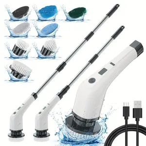 Electric Spin Scrubber 7-in-1 – Cordless Cleaning Brush with Adjustable Speed & Replaceable Heads for Bathroom, Kitchen & Home