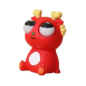 Squishy Fan Love Dragon Wei Wei Edition Pop-Eye Kawaii Toy - Durable Silicone, Anxiety Relief Products, Stress Relief Tools, Squishy Sensory Play, Sensory Stress Reliever in Green, Orange, Blue, Pink, Red for Fun Moments & Gifting