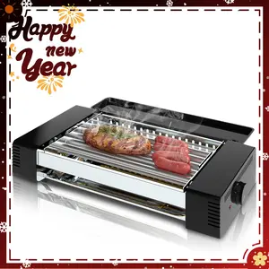 TMWINGS 2-in-1 Electric Grill & Hot Dog Machine, Indoor Smokeless BBQ Grill with Non-Stick Griddle, Perfect for Family Cooking & Home Parties