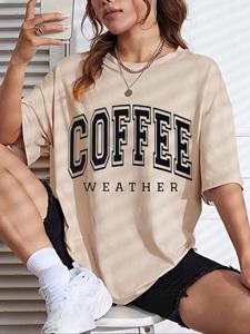 women's letter print crewneck tee, vintage graphic tees, fashion casual comfort short sleeve t-shirt for everyday daily wear, graphic tees, lady summer outfits 2024, back to school outfit